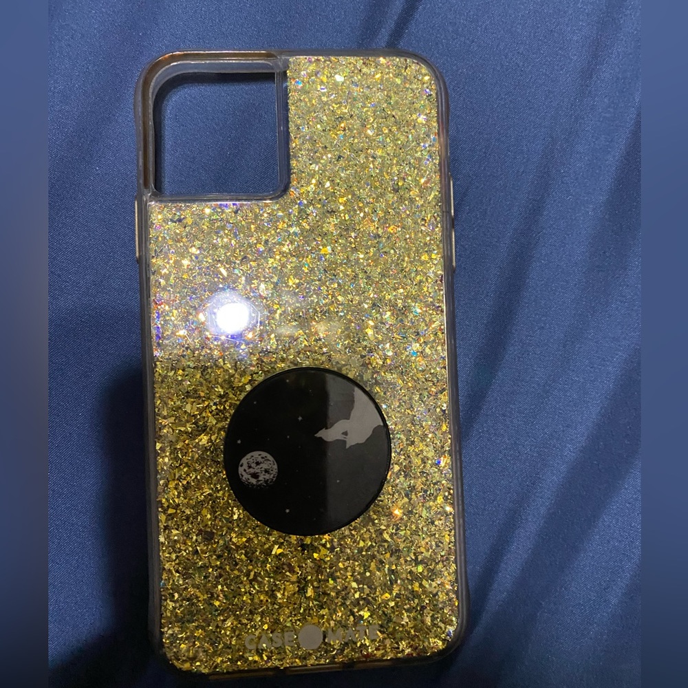 Glitter Case Mate Hard Case iPhone 11 Pro Max included with Popsocket